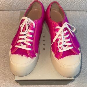 Marni Fuchsia and Cream Women's Sneakers